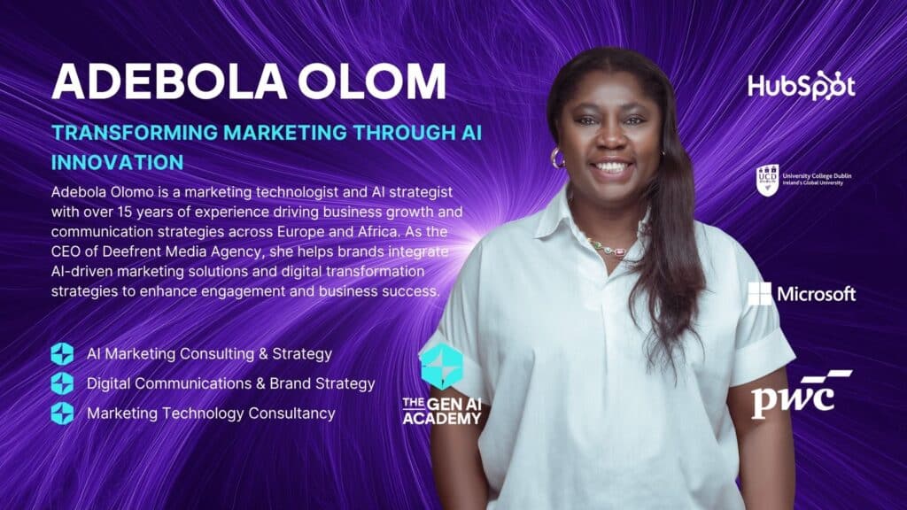 Diapositive de présentation commerciale d'Adebola